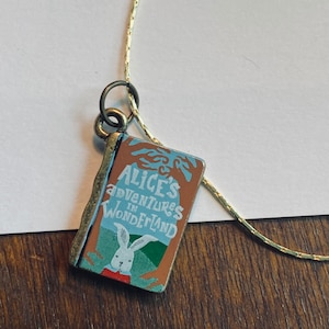 Alice in Wonderland - Book Charm - Storybook Necklace - JustBeadItByDrue