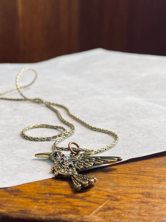 Etsy hummingbird necklace sale