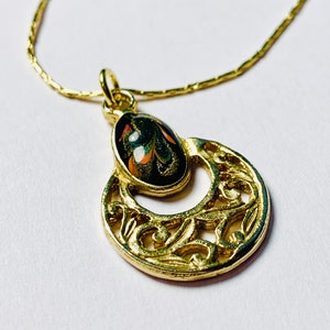 Cloisonné Pendant- Cloisonne Pendant Jewelry- Retro Floral Pendant
