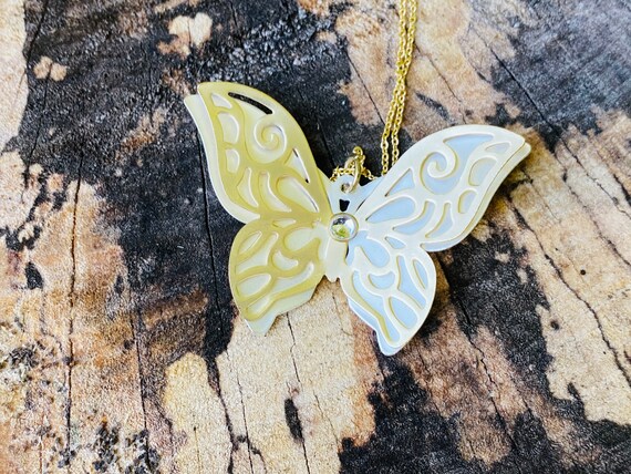 Butterfly Necklace - Gold Jewelry - Vintage Inspi… - image 5