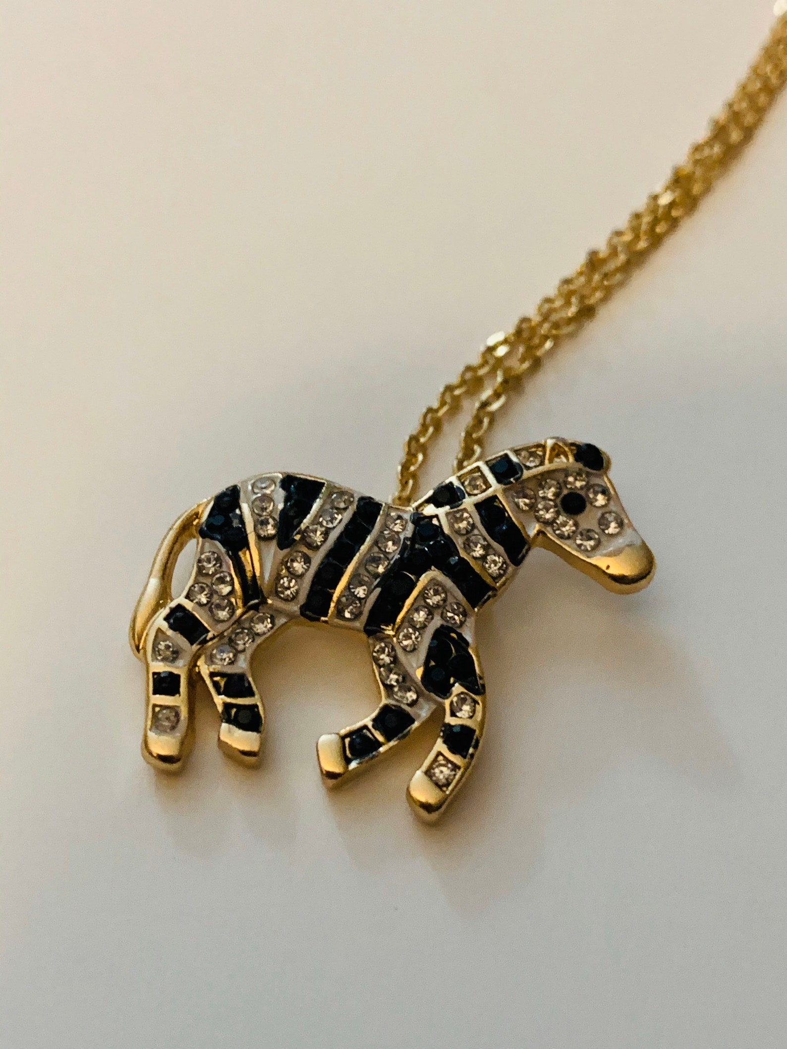 Zebra Necklace Zebra Jewelry Gold Jewelry Dainty Zebra Etsy