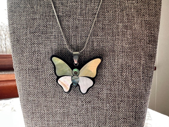 Butterfly Necklace - Butterfly- Abalone Shell Nec… - image 4