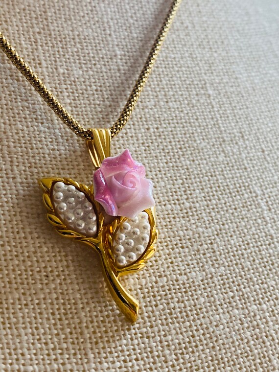 Pearl Rose Jewelry - Vintage AVON Necklace - Pink… - image 8