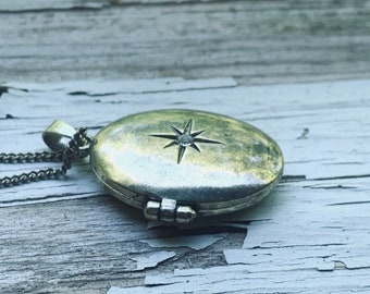 Oval Gold Floral Locket Necklace - Vintage Statement Locket