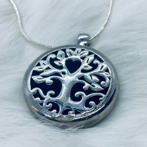 Aromatherapy Essential Oil Diffuser Necklace - Silver Filigree Locket - Silver Locket - Family Tree - JustBeadItByDrue