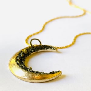Moon Pendant - Crescent Moon Necklace - Gold Crescent Moon - Celestial Jewelry - Statement Jewelry