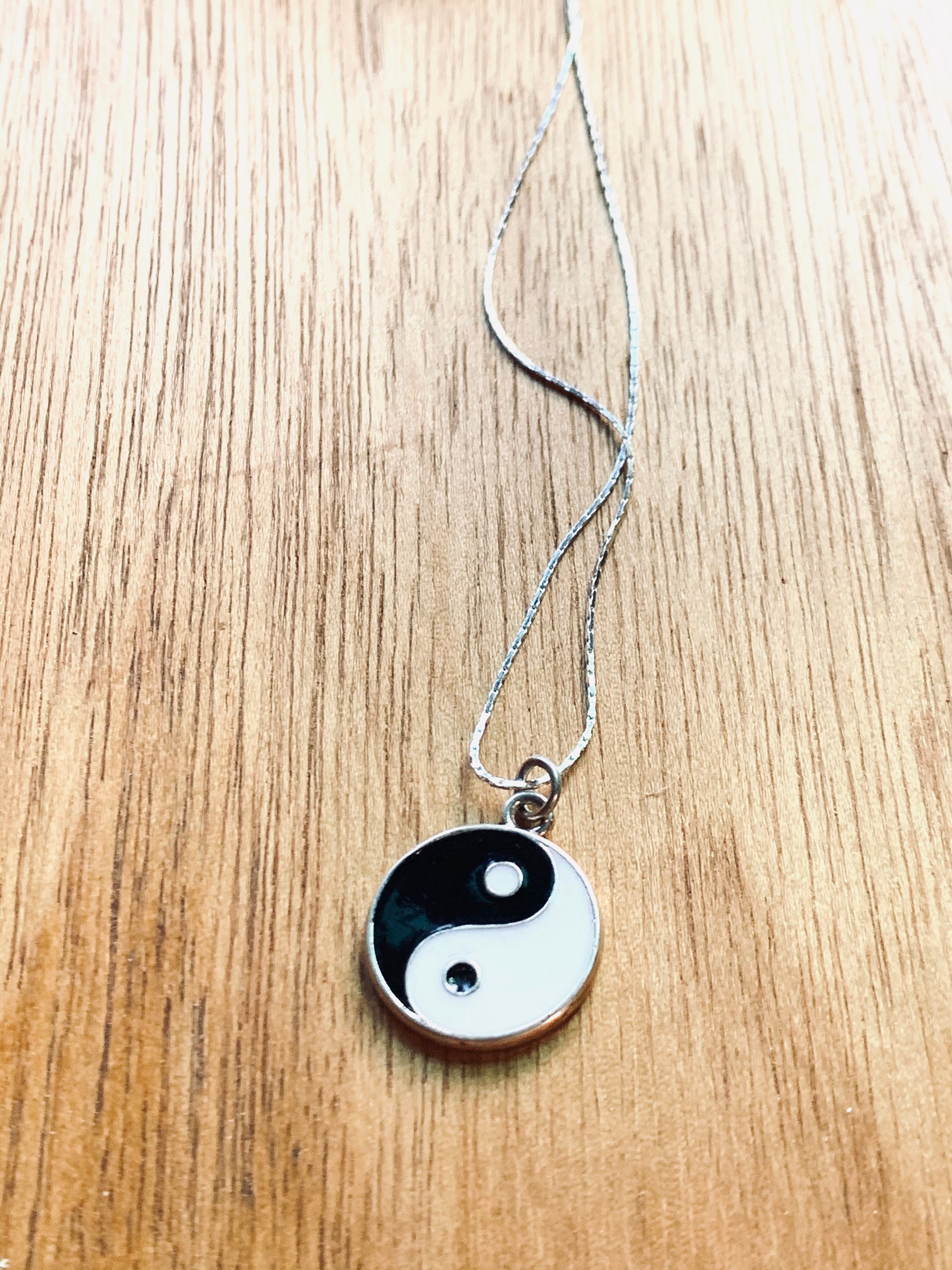 Yin Yang Necklace - Yin Yang Pendant - Yin Yang Design Black Yin Yang Necklace - Yin Yang Pendant - Yin Yang Design Black