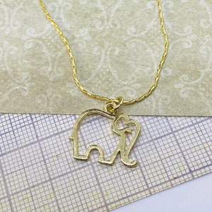 Elephant Necklace - Gold Elephant Charm - Dainty Necklace - Minimalist Jewelry - JustBeadItByDrue