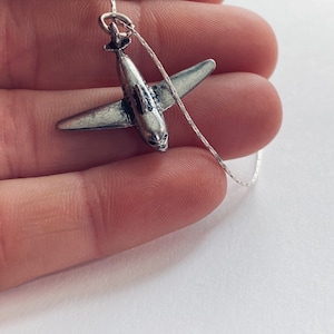 Airplane Necklace - Airplane Pendant - Silver Airplane - Plane Necklace - Pilot Necklace - Pilot Gift - Flight Attendant - Travel Necklace