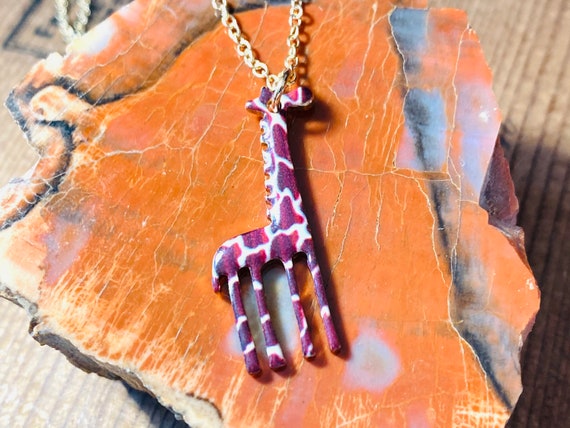 Giraffe Necklace - Animal Charm Necklace - Gold N… - image 8