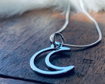 Crescent Moon Necklace: Minimalist Layering Pendant