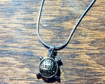 Turtle Necklace - Charm Necklace - Life Is Not A Race - Turtle Charm - Sterling Silver - JustBeadItByDrue