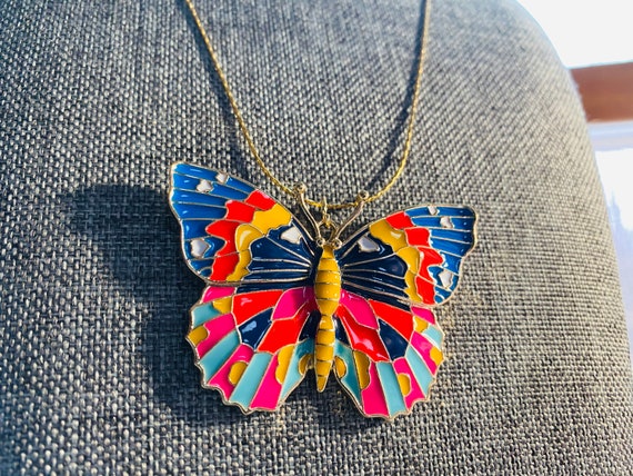 Multi-Color Metal Butterfly Pendant - Butterfly N… - image 8