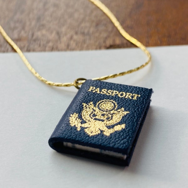 Passport Necklace - Travelers Necklace - World Traveler - Gold Necklace - Wanderlust Jewelry