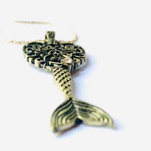 Heart & Mermaid Tail Pendant - JustBeadItByDrue