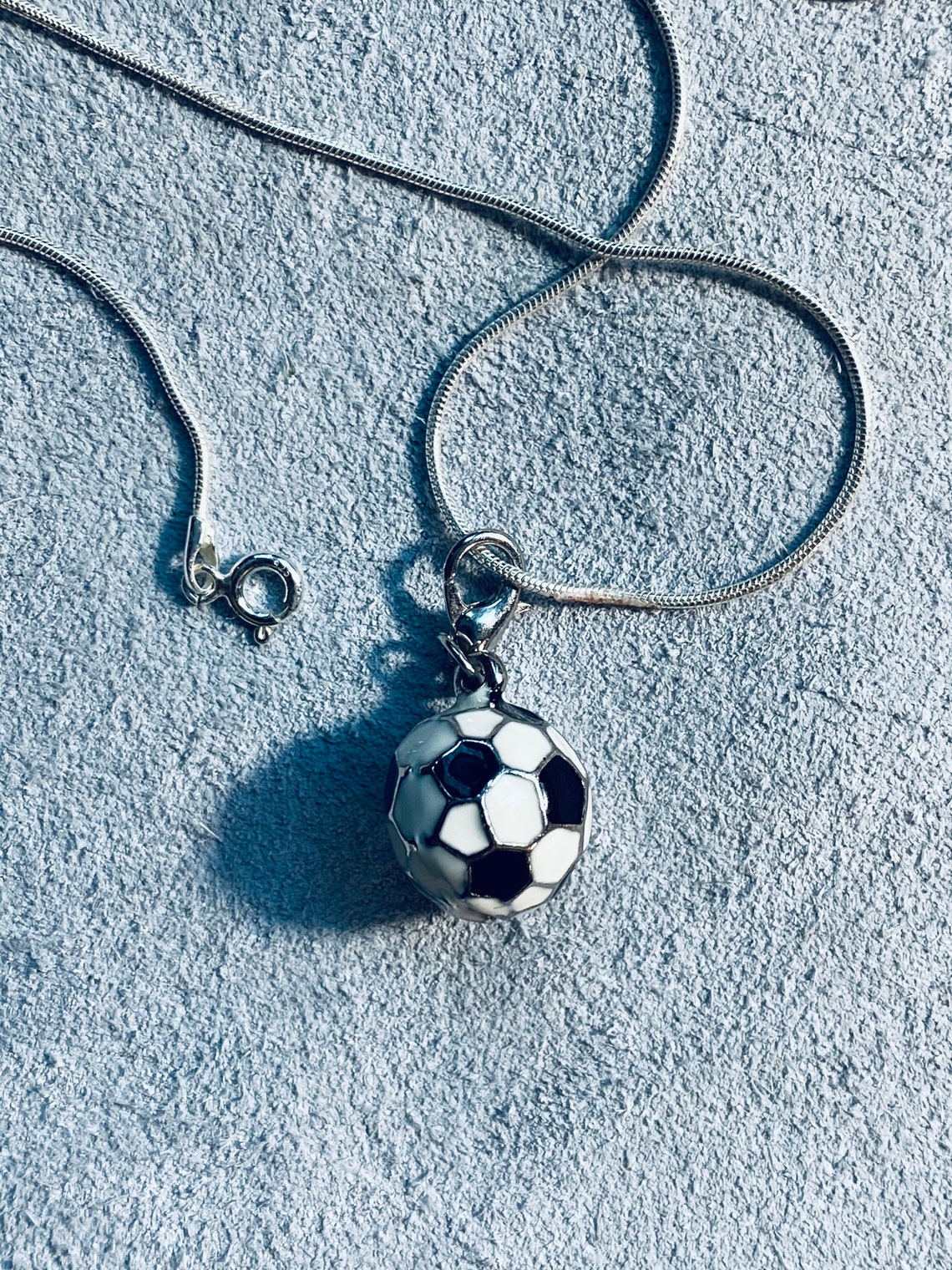 Soccer Ball Charm Necklace Soccer Necklace Soccer Player Etsy