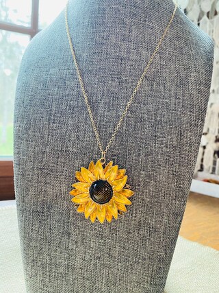 Collana Girasole Placcata Oro – Ciondolo Girasole Con Catena, Gioielli Per Donne E Ragazze, Regalo In Bella Confezione