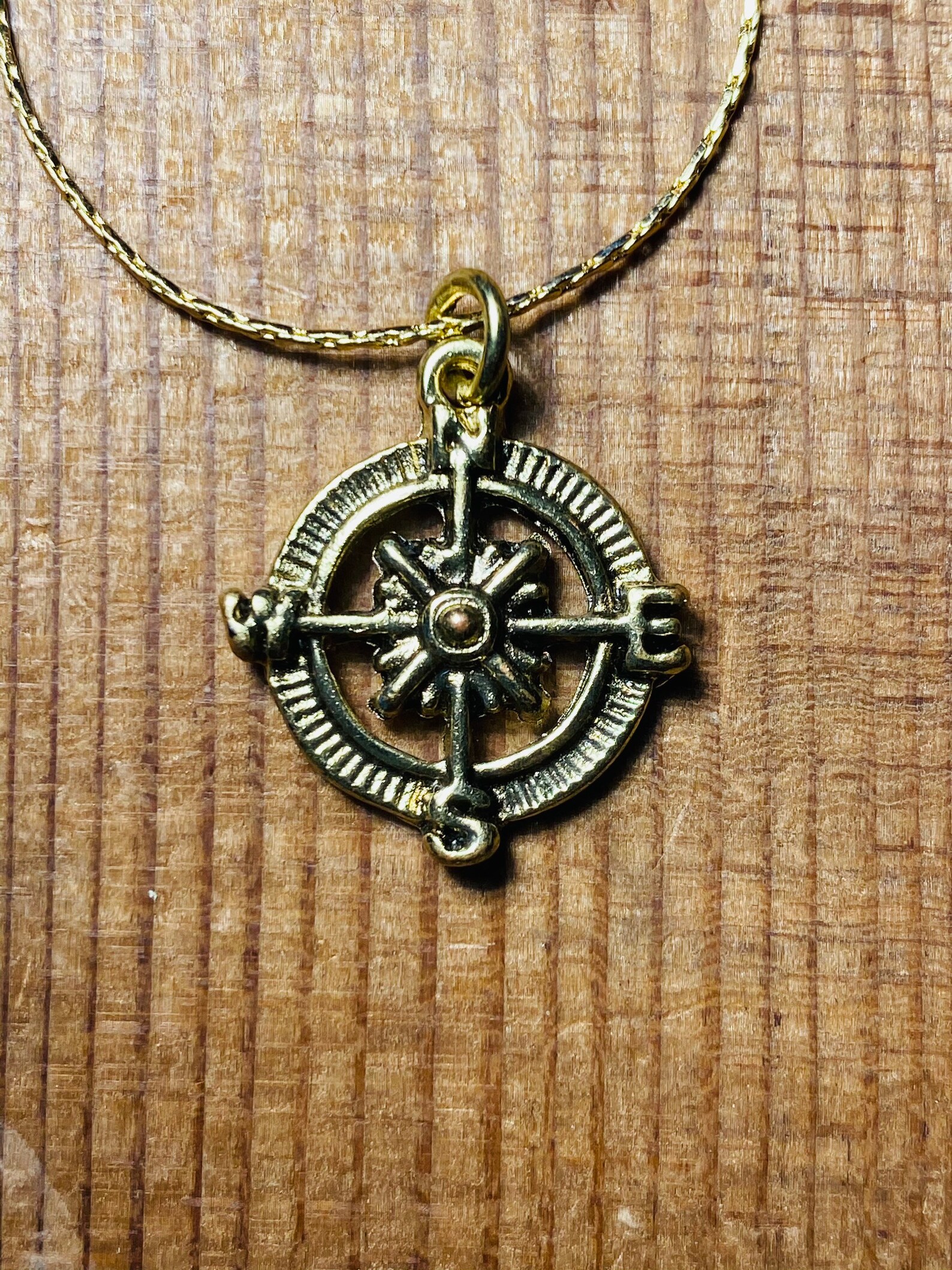 Compass Necklace Charm Necklace Gold Jewelry Travel Etsy