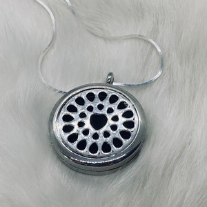 Aromatherapy Essential Oil Diffuser Necklace - Silver Filigree Locket - Silver Locket - Heart Locket - JustBeadItByDrue