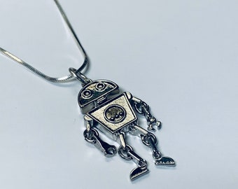 Collana Uomo/donna Con Ciondolo Robot 3D – Acciaio Inox, Catena A Scatola 24″ - Foto 5