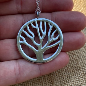 Sterling Silber Baum des Lebens Anhänger Halskette - JustBeadItByDrue