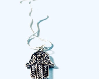 Hamsa Halskette - viel Glück Halskette - Hand von Fatima Anhänger - Schutz Anhänger Halskette - Hamsa Schmuck Geschenk - für sie - Hamsa Anhänger