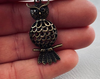 Bronze Owl Necklace: Vintage Inspired Owl Pendant
