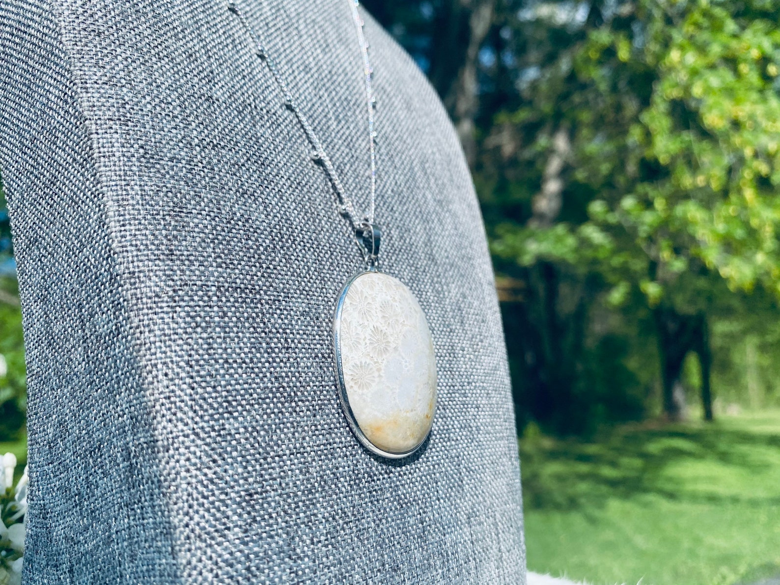 Chrysanthemum Stone Jasper Pendant Healing Crystal Etsy