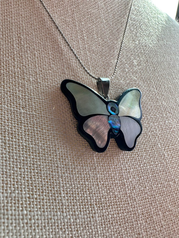 Butterfly Necklace - Butterfly- Abalone Shell Nec… - image 10