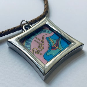Sterling Silver Roller Skate Photo Pendant - Retro Jewelry