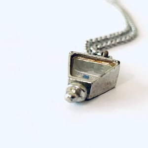 Vintage Light Charm - Charm Necklace - Stainless Steel Chain