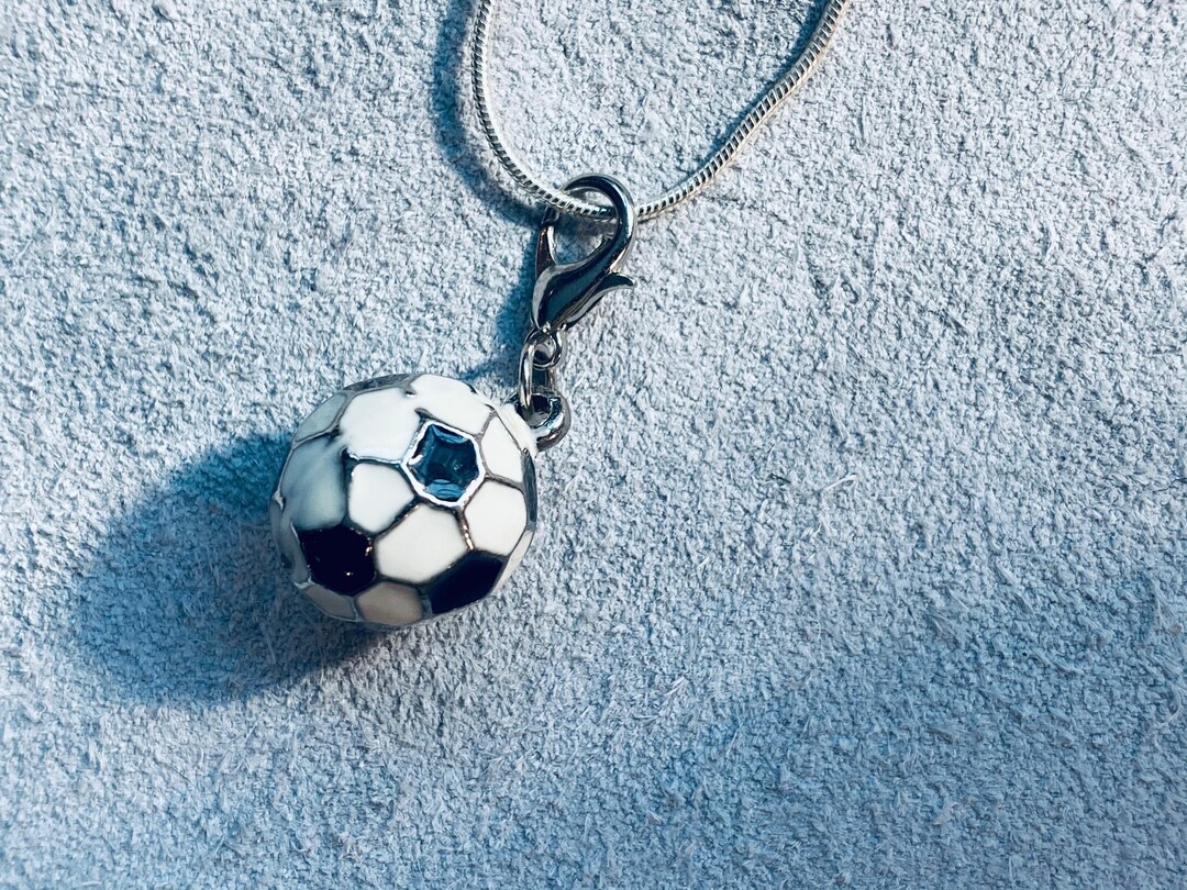 Soccer Ball Charm Necklace Soccer Necklace Soccer Player Sports Necklace Fitness Necklace Soccer