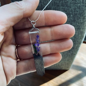 Pressed Flower Pendant: Miniature Dried Floral Sterling Silver Necklace