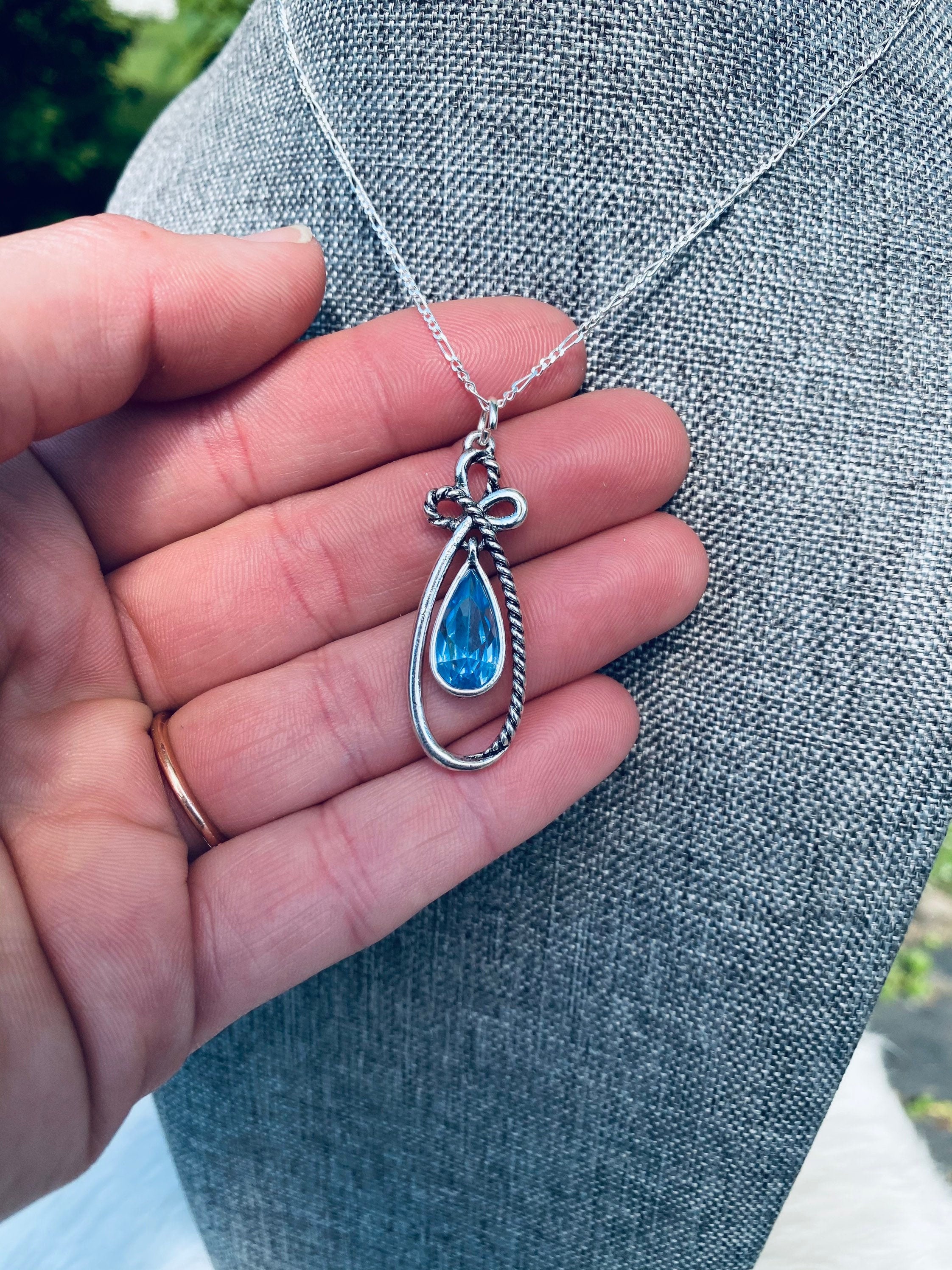 Collana Infinity Con Topazio Blu - Gioiello In Argento Sterling 925, Ciondolo Ovale, Catenina 45+5 Cm, Regalo Per Compleanno E Anniversario - 3