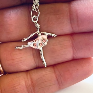 Sterling Silver Ballerina Charm Necklace: Dance Gift