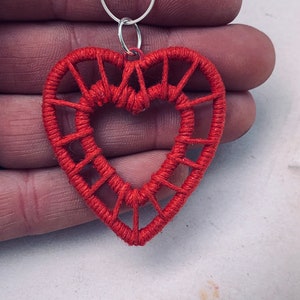 Crochet Heart Necklace: Handmade Stitched Pendant