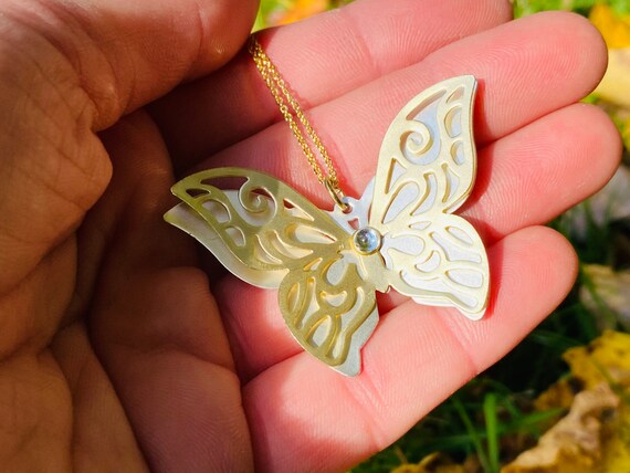 Butterfly Necklace - Gold Jewelry - Vintage Inspi… - image 10