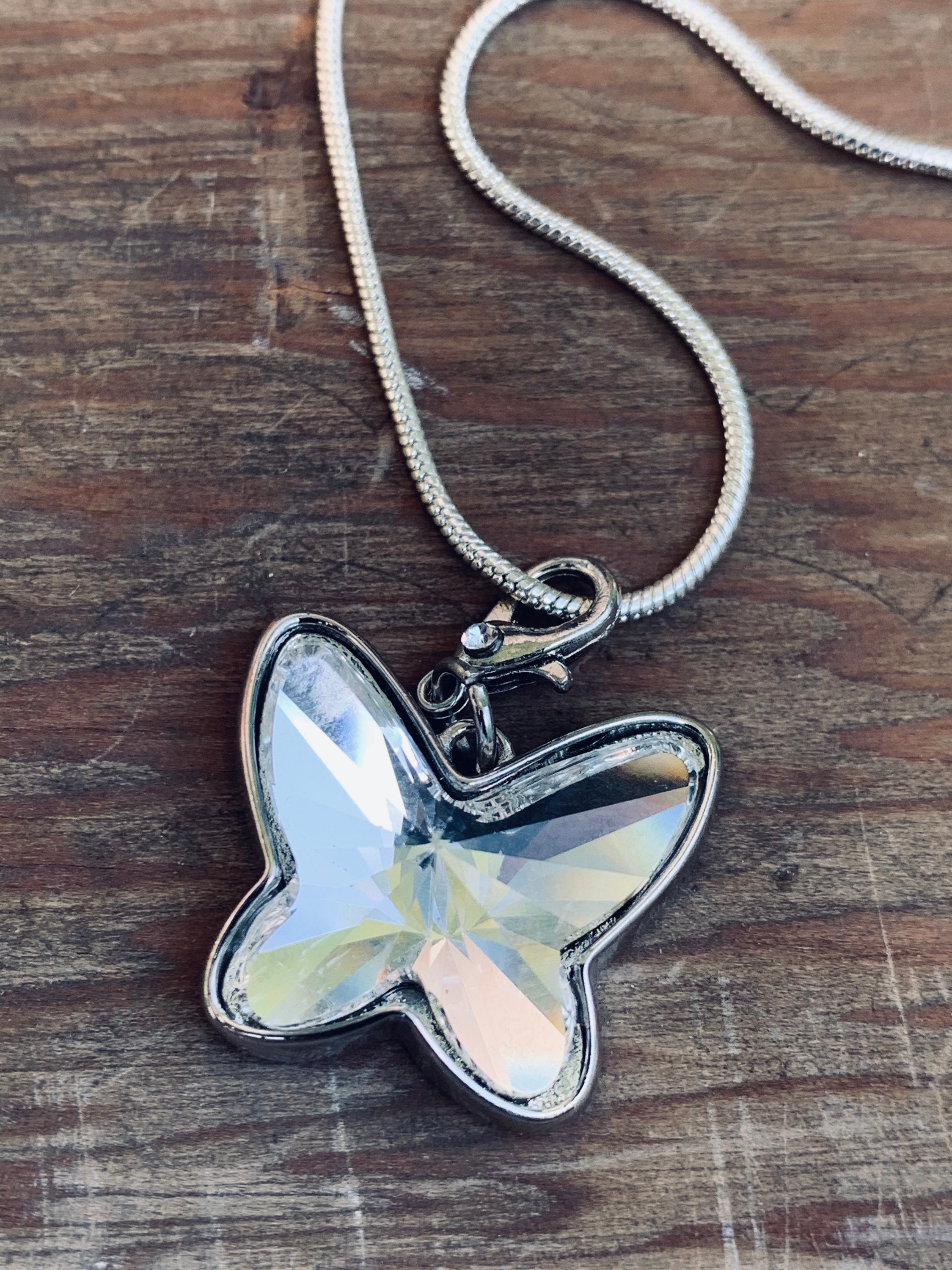 Butterfly Necklace, Wire Wrapped Opalite Crystal Pendant, Sugar Plum Fairy  Glow in the Dark Wings, Dainty Fairycore Gift for Daughter/ Teens - Etsy