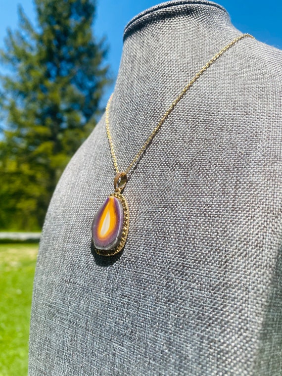 Geode Slice Pendant Crystal Necklace Justbeaditbydrue Etsy Singapore