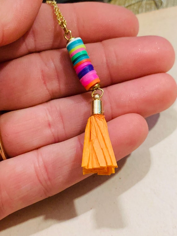 Handmade tassel necklace deals