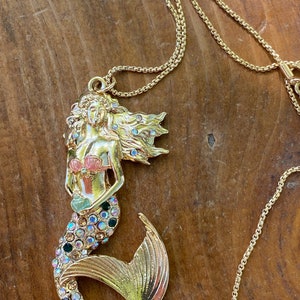 Large Mermaid Pendant - Gold Mermaid -  - Mermaid Jewelry - JustBeadItByDrue