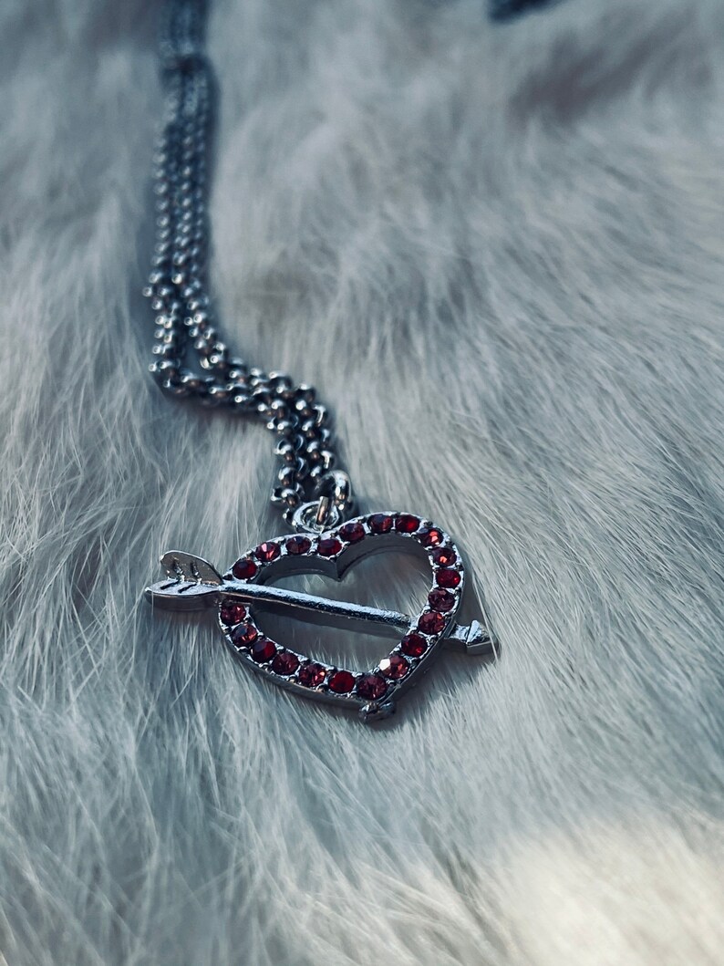 Studded Heart Charm Heart Charm Necklace Love Jewelry Rainbow Jewelry Heart Necklace JustBeadItByDrue