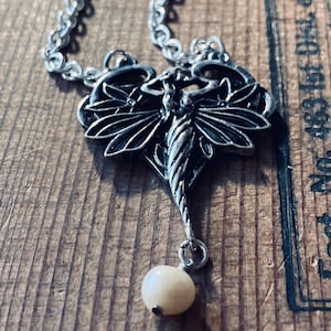 Fairy Necklace - Art Deco - Fairy Drop Pendant - Sterling Silver Necklace - JustBeadItByDrue