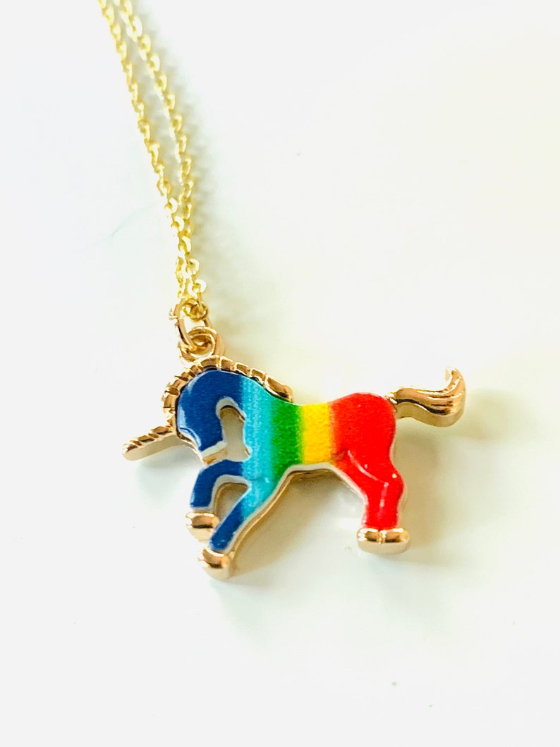 Unicorn Jewelry Unicorn Necklace Rainbow Horse Rainbow Unicorn JustBeadItByDrue