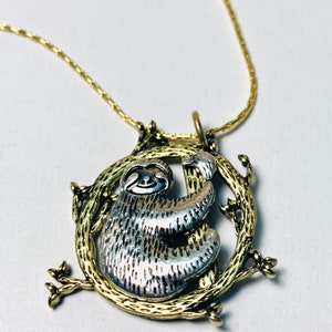 Sloth Necklace - Sloth Jewellery - Sloth Gift - Sloth - Sloth Pendant - Sloth Lover - Animal Necklace - Hanging Sloth