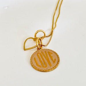 Herz-Halskette - handgestempelt Kupfer Anhänger - Boho Schmuck - Geschenke für sie - Liebe Charme - Liebe Schmuck