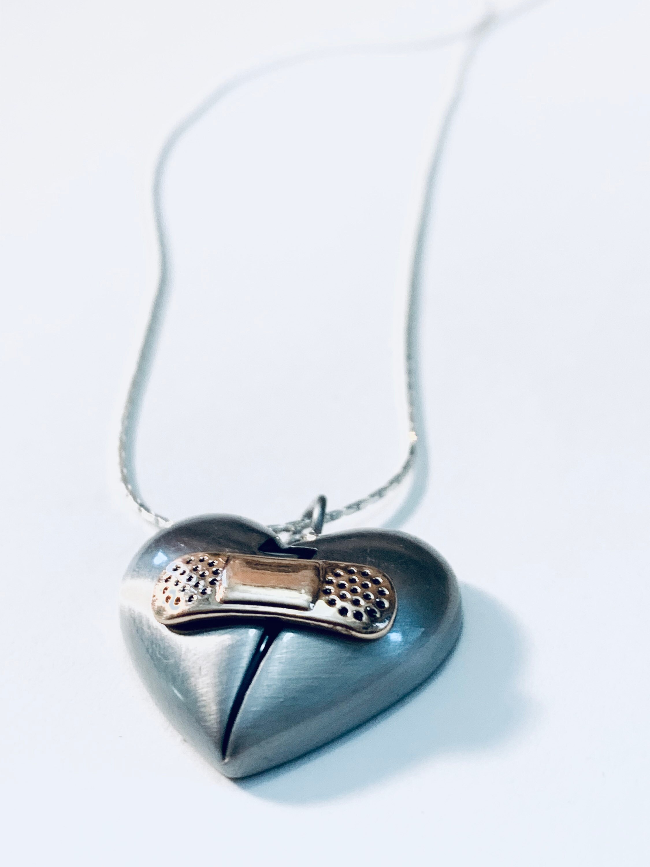 Studded Heart Charm Heart Charm Necklace Love Jewelry Rainbow Jewelry Heart Necklace JustBeadItByDrue