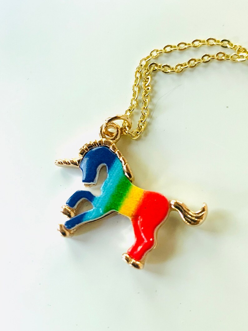 Unicorn Jewelry Unicorn Necklace Rainbow Horse Rainbow Unicorn JustBeadItByDrue
