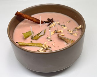 Hand Poured Soy Wax Candle: Cinnamon Scented, 36oz Botanical Candle