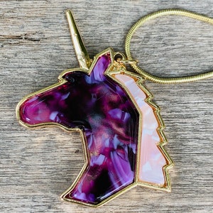 Purple Unicorn Pendant Necklace